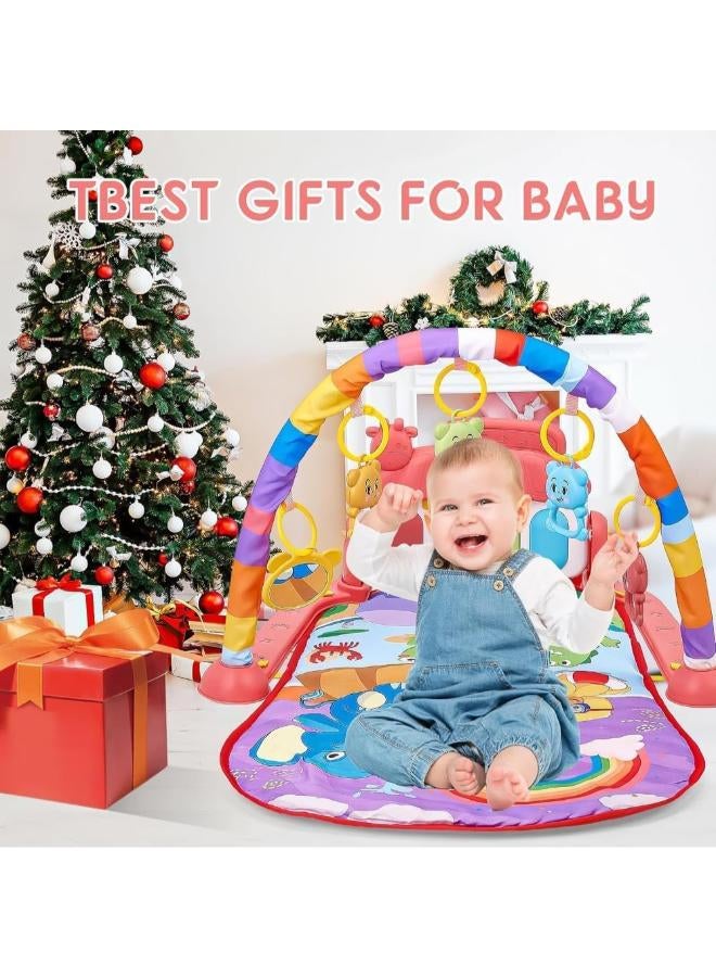 TOYS-EGYPT Baby Play Mat, Fun Piano Play Mat for Tummy Time, Baby Activity Mat with 5 Educational Sensory Toys for Infants, Music and Lights, 0-9-12 Months Code (B-02) (Orange) - Image 2