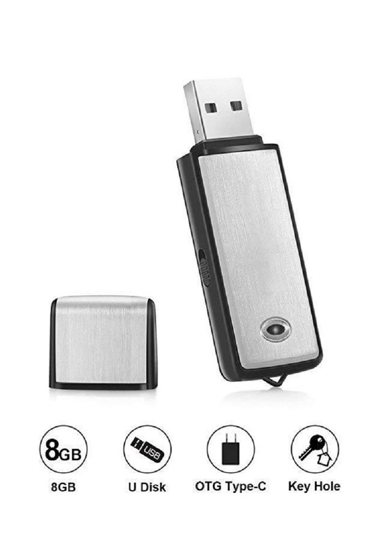 Gasin 8GB USB Rechargeable Digital Audio Voice Recorder model EABC22 - Image 1
