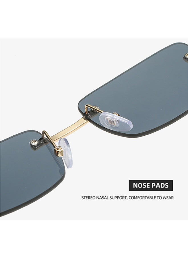 Vintage Rimless Rectangle Sunglasses, Stylish Cheetah Metal Head Sunglasses, Metal Rimless Square Sunglasses for Women and Men - Image 5