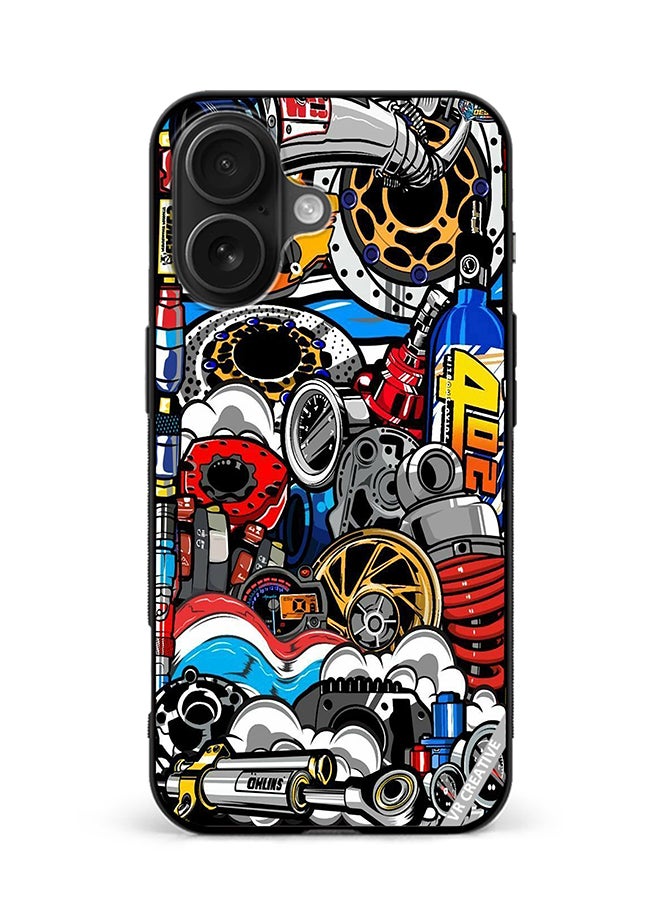 VR CREATIVE Protective Case Cover For Apple iPhone 16 Jdm Digital Republic Design Multicolour