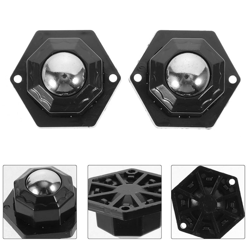 4 قطع من عجلات الدولاب الصغيرة الدوارة ذاتية اللصق من البلاستيك والفولاذ مع محامل كريات للأثاث والأجهزة - Image 3