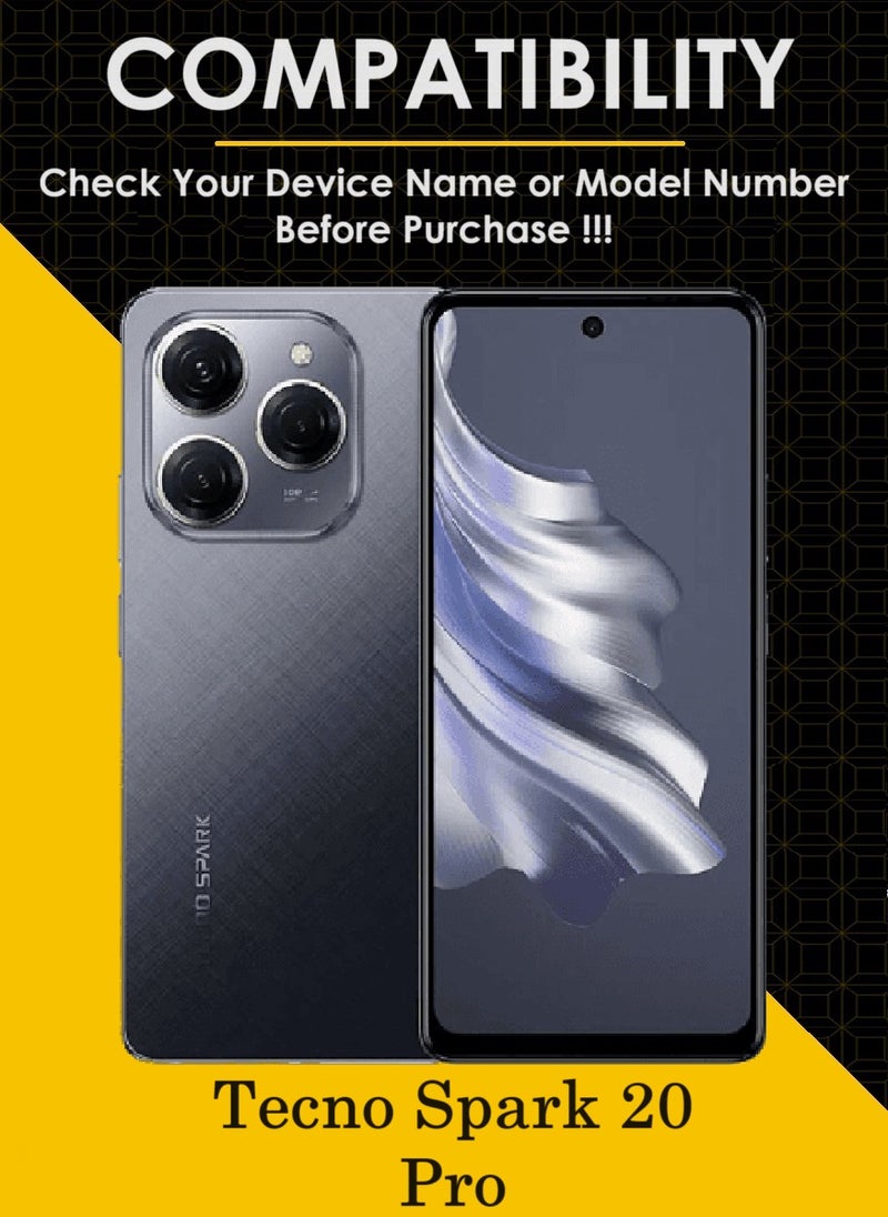 3 Pieces Tempered Glass Screen Protector 5D Designed For Tecno Spark 20 Pro Full Glue Edge to Edge Full Screen Coverage And Bubble Free