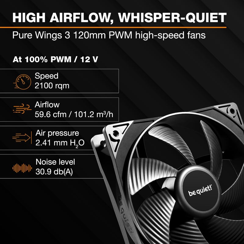 be quiet! Pure Loop 3 360mm All-in-One Water Cooling for Overclocked AMD/Intel Systems, 3X Pure Wings 3 120mm PWM High-Speed Fans, High Static Pressure, Whisper-Quiet PWM Pump - Image 3