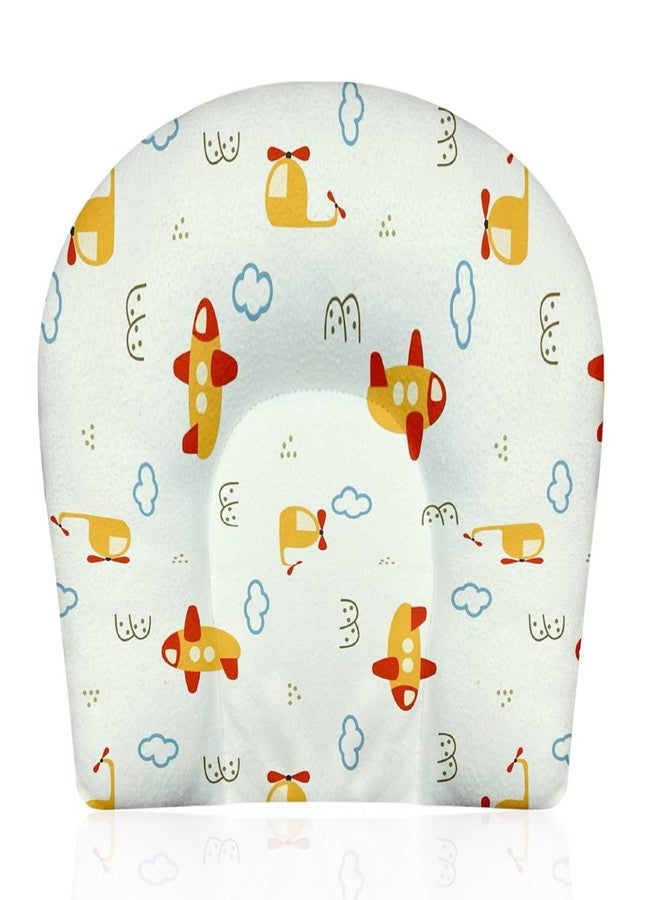 NEW COMERS® Head Shaping Pillow with Premium Fiber Filling for Comfortable Support, Baby Head Positioner Wedge for Flat Head Prevention (Yellow) - Image 1