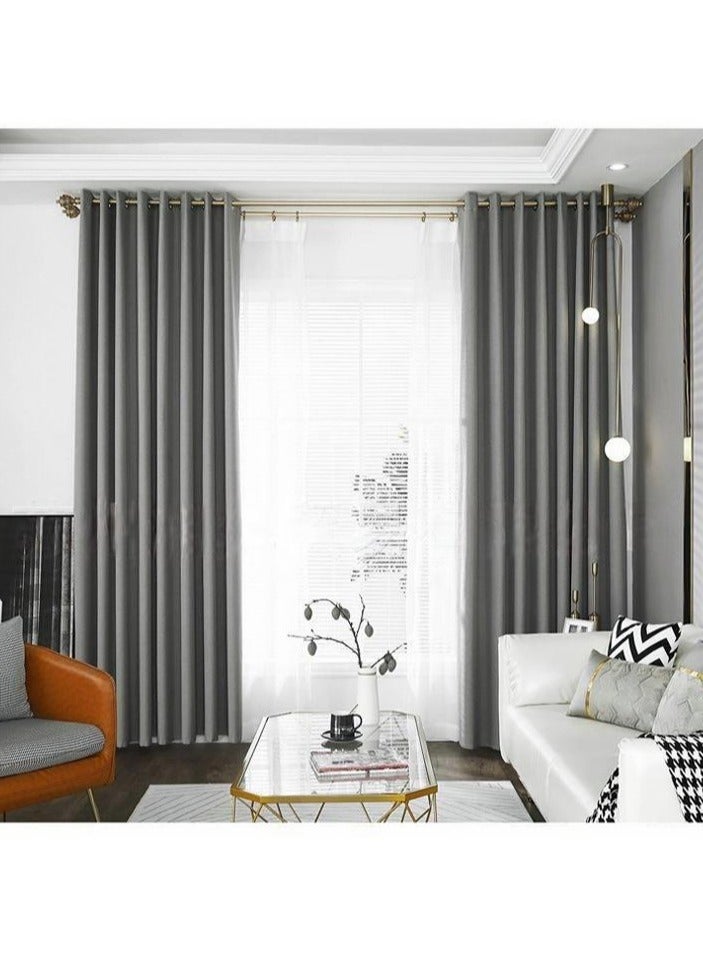 Bluejw 2-Piece Blackout Outdoor Curtains Grey - Image 1