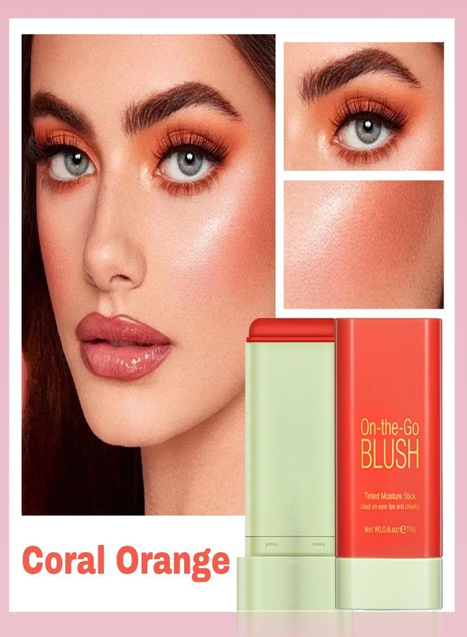 Fanterday Blush Stick, Cream Blush Stick for Cheeks-Multi-Use Face Blushes with Long Lasting Hydrating & Easy to Blend, Vegan & Cruelty-Free, Nourishing Formula, Travel Size for Natural Flush (Coral Orange) - Image 3