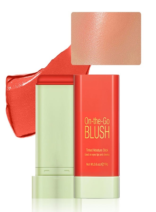 Fanterday Blush Stick, Cream Blush Stick for Cheeks-Multi-Use Face Blushes with Long Lasting Hydrating & Easy to Blend, Vegan & Cruelty-Free, Nourishing Formula, Travel Size for Natural Flush (Coral Orange) - Image 1