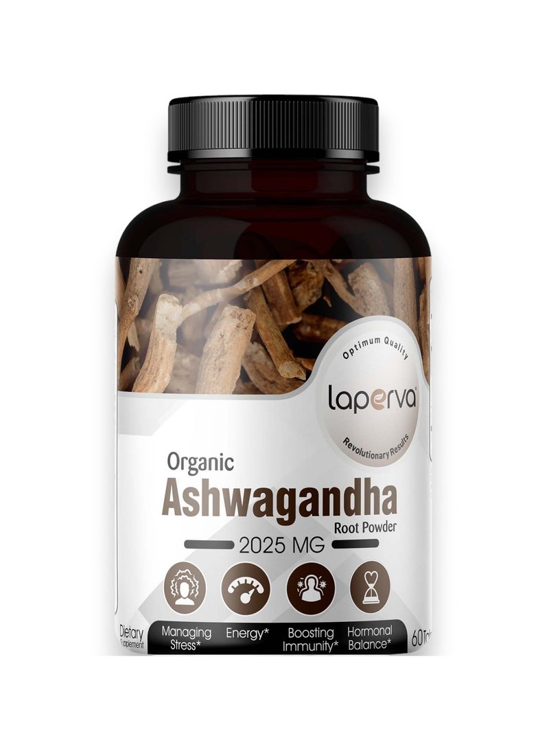 Laperva Organic Ashwagandha Root Powder, 2025mg, 60 Tablets