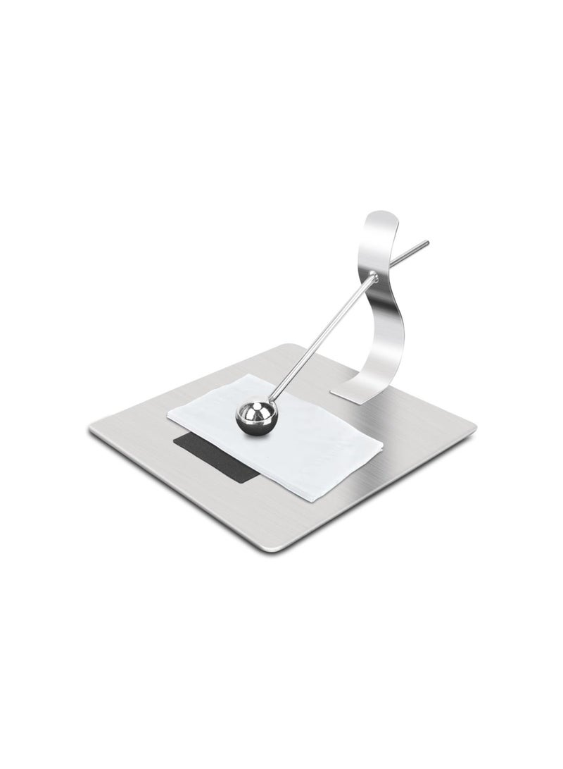 Napkin Holder for Tables, Square Stainless Steel Flat Napkin Dispenser Serviette Holders with Weighted Arm for Home Restaurant Kitchen Table