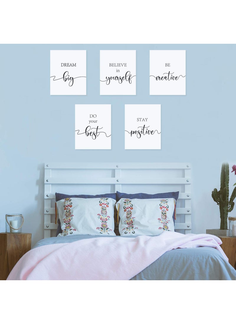 Outus - Outus 9 Pieces Inspirational Quote Wall Art Posters Motivational Quote Phrases Art Print Poster Unframed Positive Posters , Black and White - Image 1