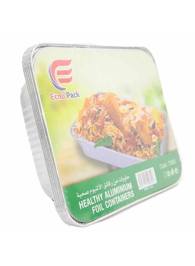 Ecno Pack Aluminium Food Container with Lid Large Size 73365- 5pcs - Image 2