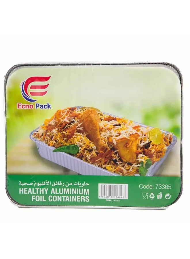 Ecno Pack Aluminium Food Container with Lid Large Size 73365- 5pcs - Image 1