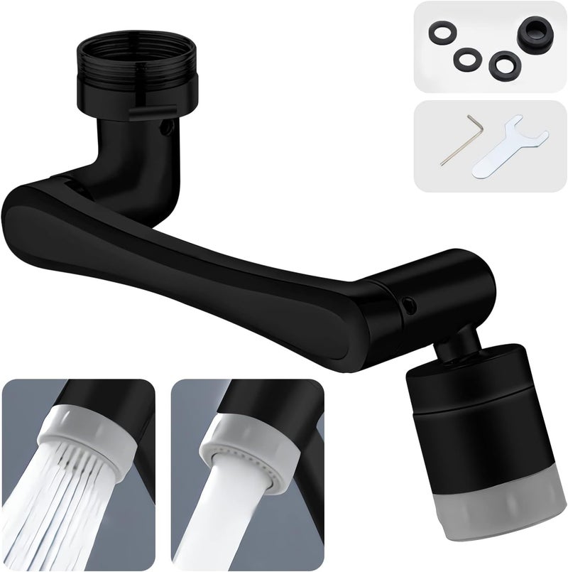 OneNine 1440° Rotating Faucet Extender Aerator, Universal Splash Filter Faucet for Kitchen Sink Bathroom, 1440 Big Angle Swivel Faucet Aerator Sink Face Wash Attachment with 2 Water Outlet Modes - Image 1