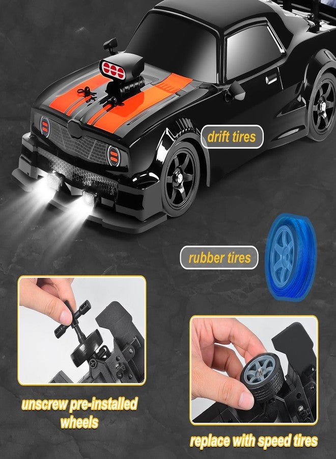Fistone RC Drift Car 2.4GHz 1:16 Scale 4WD 18KM/H High Speed Remote Control Car with LED Lights, 2 Batteries and Rubber Tire, Racing Sport Toy Vehicle for Adults, Boys, Girls, and Kids - Image 4