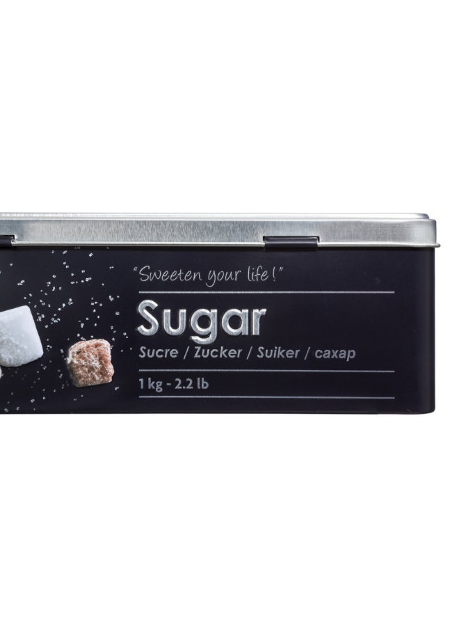Five Simply Smart Metal Sugar Cubes Box Black and Silver 1 kg 136313 - Image 2