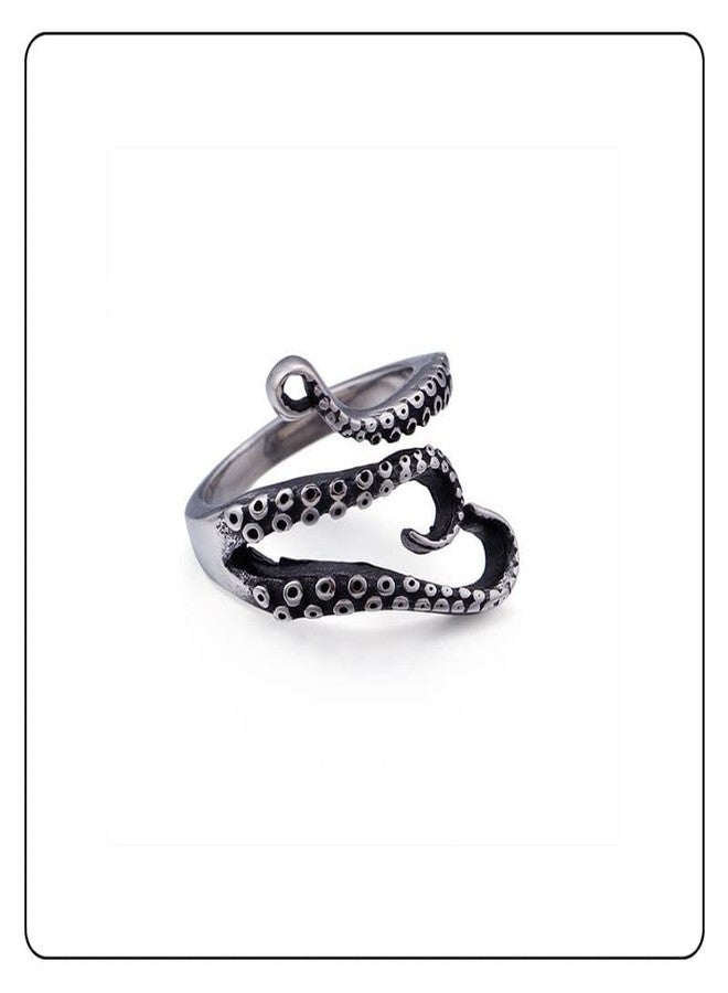 فوسمك حلقة مفتوحة على شكل مخالب أخطبوط من الفولاذ المقاوم للصدأ من Fusamk Fashion (فولاذ (11)) - Image 2