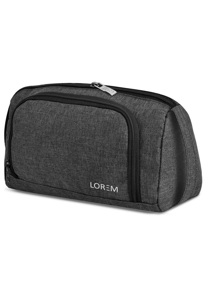 LOREM Grey Large Capacity Luxury Pencil Cases Bag, Large Pencil Pen Pouch with Handle, Portable Makeup Bag with Zipper for Kids for Students, Kids Adults Office OG10 - Image 1