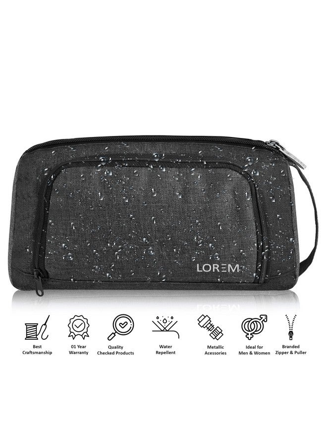 LOREM Grey Large Capacity Luxury Pencil Cases Bag, Large Pencil Pen Pouch with Handle, Portable Makeup Bag with Zipper for Kids for Students, Kids Adults Office OG10 - Image 5