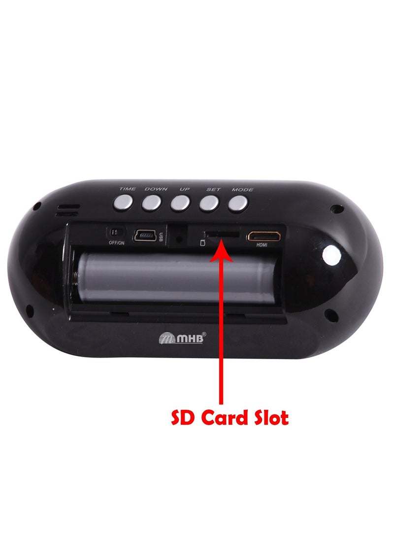 m mhb - m mhb HD Quality AudioVideo Recording Digital Table Clock Spy Camera While Recording no Light Flashes Remote Operating 32gb Memory supportable for for Indoor Outdoor use - Image 1