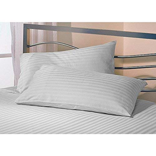 Daksh Sateen Stripe 300 TC Cotton Pillow Cover, 20 x 36 inch, White, 2 Pieces - Image 4