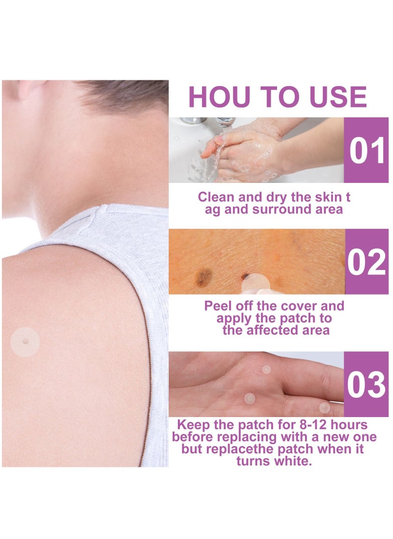 Elaimei - 144 Pieces Skin Tag Remover Patches Acne Tag Mole Remover Patch Natural Safe Effective Skin Tag Removal Patches to Remove Acne Dark Spot Wart for Face and Body - Image 1