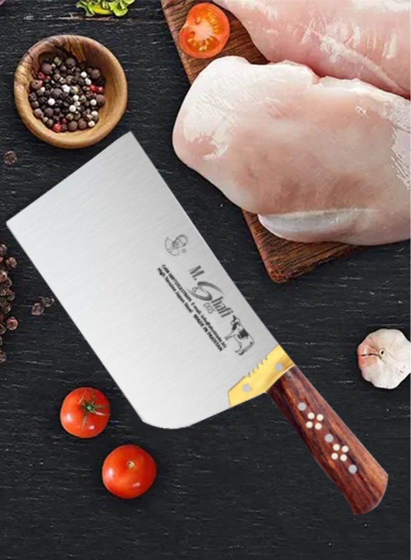 M.Shafi & Sons M Shafi Meat Chopper & Cleaver, High Tension Japanese Steel, Ergonomic Wooden Handle - 0.75 kg to 1.50 kg, Made in Pakistan - Image 2