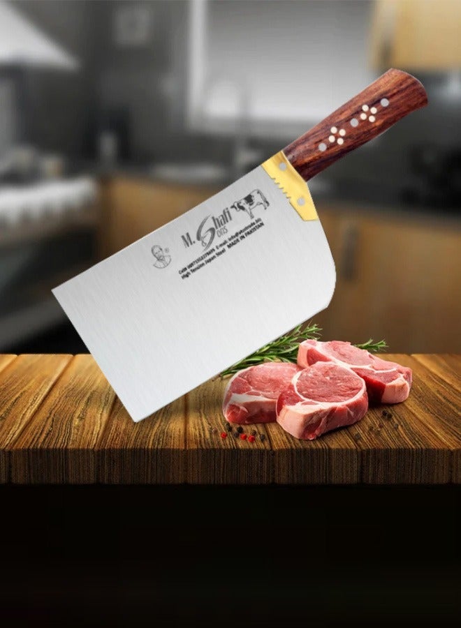M.Shafi & Sons M Shafi Meat Chopper & Cleaver, High Tension Japanese Steel, Ergonomic Wooden Handle - 0.75 kg to 1.50 kg, Made in Pakistan - Image 3