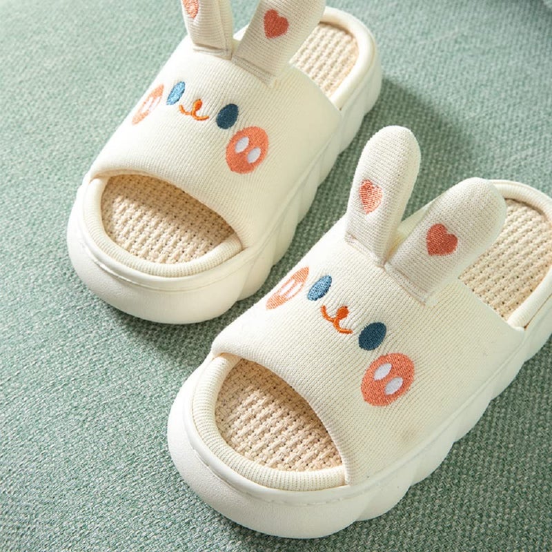 Yoroka Cartoon slippers Cute Animal Shape Slippers,Thick Sole Soft Indoor Outdoor Slippers for Women Bunny-7 - Image 4