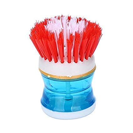 Vajin فرشاة تنظيف حوض الغسيل البلاستيكية مع موزع سائل الصابون (متعددة الألوان) - 3 قطع - Image 5
