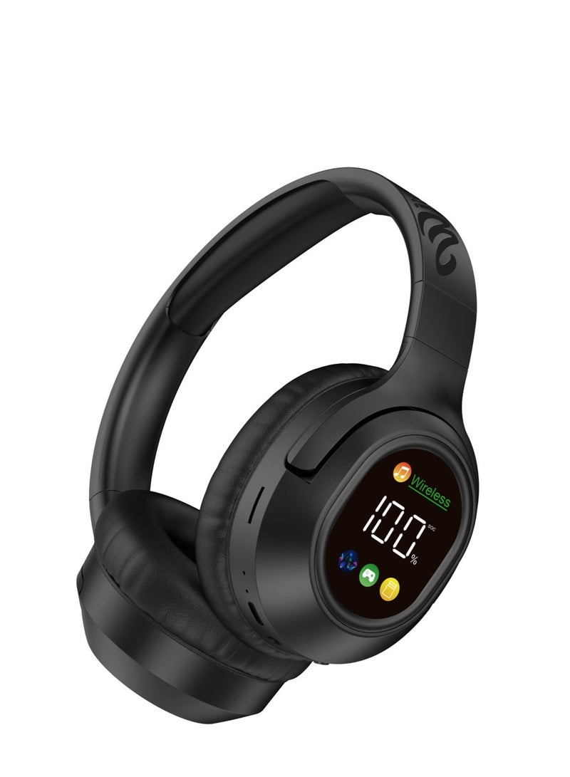 Power Zone PZ-100 Wireless Over-Ear Headphones with LED Battery Display, Bluetooth Connectivity, Soft Ear Cushions, Built-in Microphone, Deep Bass Stereo Sound & Long Battery Life - Image 1