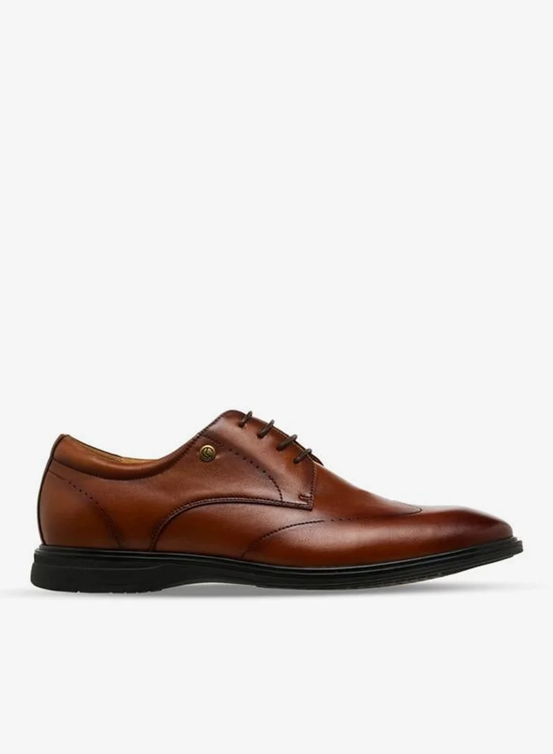 لو كونفورت Men Lace-Up Leather Derby Shoes