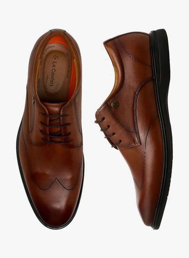 لو كونفورت Men Lace-Up Leather Derby Shoes