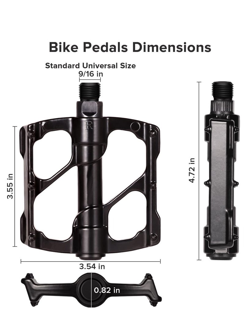 Generic - Bike Pedals, Aluminum Alloy Bicycle Pedals, Mountain Bike Pedal with Removable Anti-Skid Nails, Universal Aluminum Alloy Platform Pedal for Travel Cycle-Cross Bikes, 9/16inch - Image 1