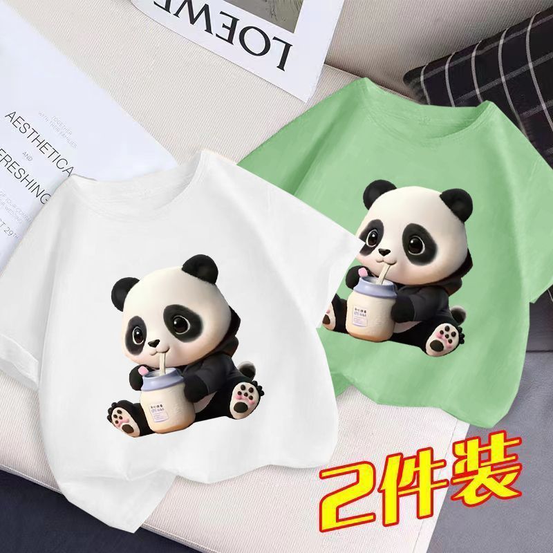 Men'S And Women'S Fashionable Short-Sleeved T-Shirt Children'S Summer Western Style Half-Sleeved Top T-Shirt Big Boy'S Handsome Trendy - Image 1