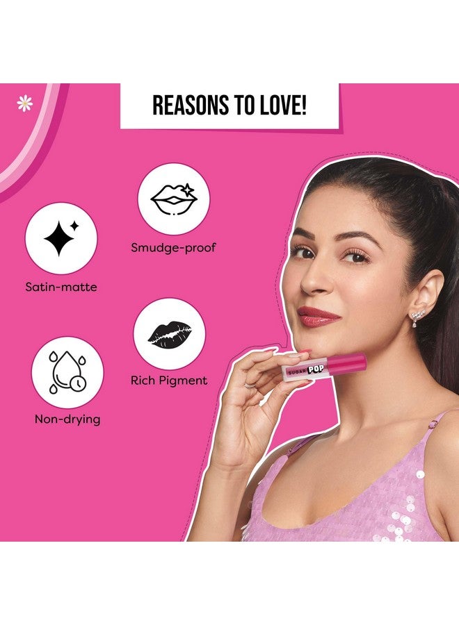 SUGAR POP لون شفاه مات سكر بوب | يدوم حتى 8 ساعات | أحمر شفاه نود للنساء | مدعوم بفيتامين E | غير جاف، مقاوم للتلطخ، يدوم طويلاً | 1.6 مل - 12 صدأ - Image 3