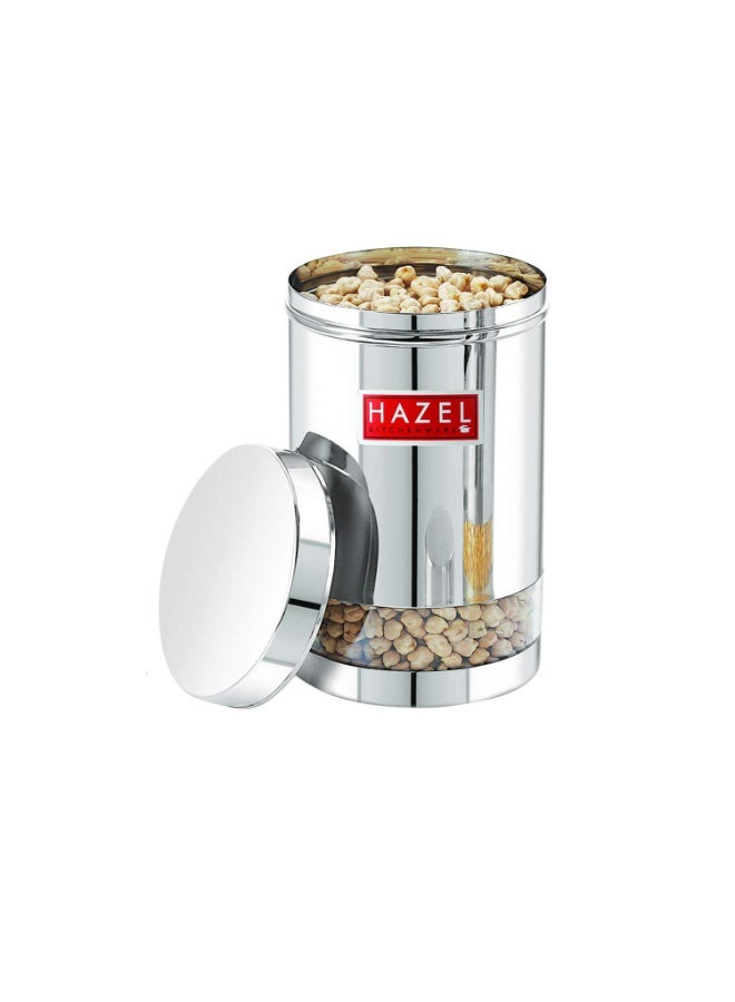 HAZEL Stainless Steel Transparent Glossy Finish See Through Container, 1700 ml, Set of 6 - Image 3