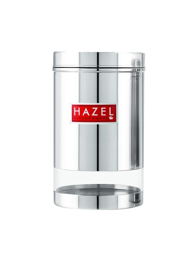 HAZEL Stainless Steel Transparent Glossy Finish See Through Container, 1700 ml, Set of 6 - Image 2