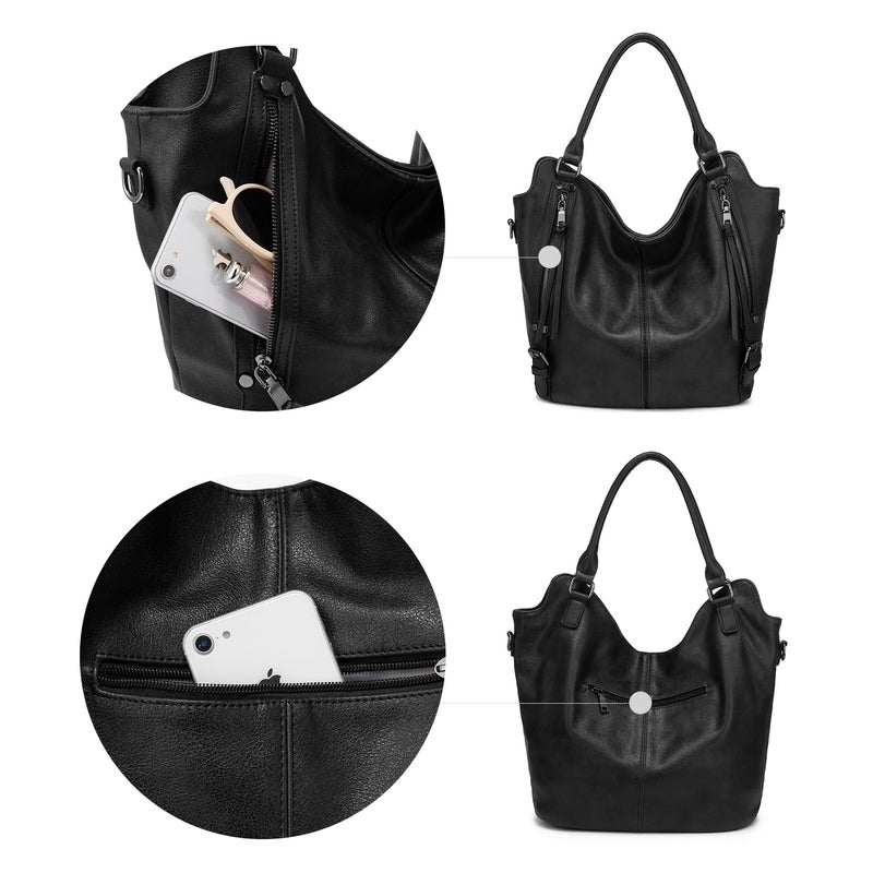Realer Tote Bag for Women PU Leather Shoulder Bags Fashion Hobo Bags Large Purse and Handbags with Adjustable Shoulder Strap - Image 4