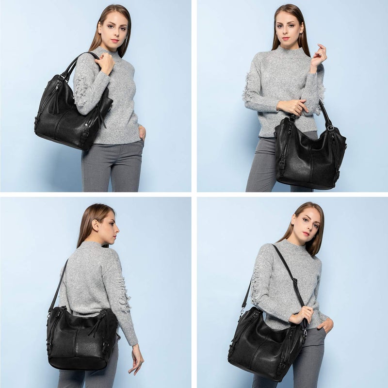 Realer Tote Bag for Women PU Leather Shoulder Bags Fashion Hobo Bags Large Purse and Handbags with Adjustable Shoulder Strap - Image 2