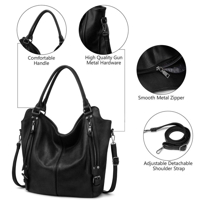 Realer Tote Bag for Women PU Leather Shoulder Bags Fashion Hobo Bags Large Purse and Handbags with Adjustable Shoulder Strap - Image 3