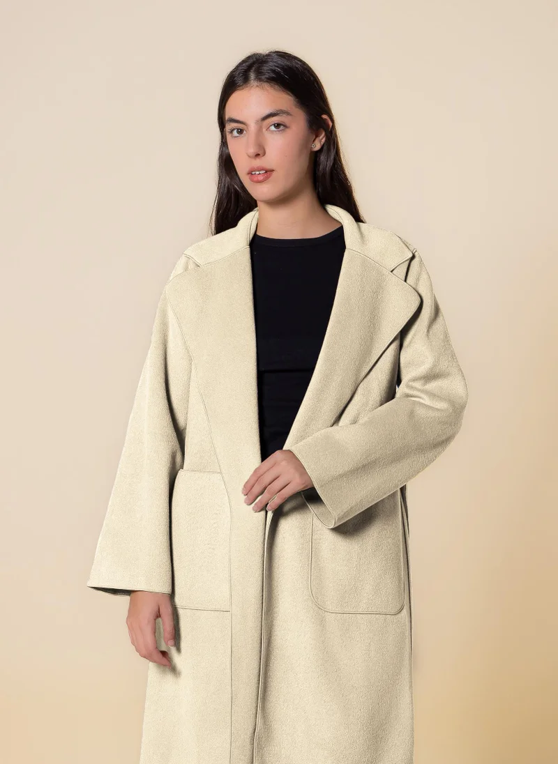 SHAPES DETAILED WOOL BLEND COAT