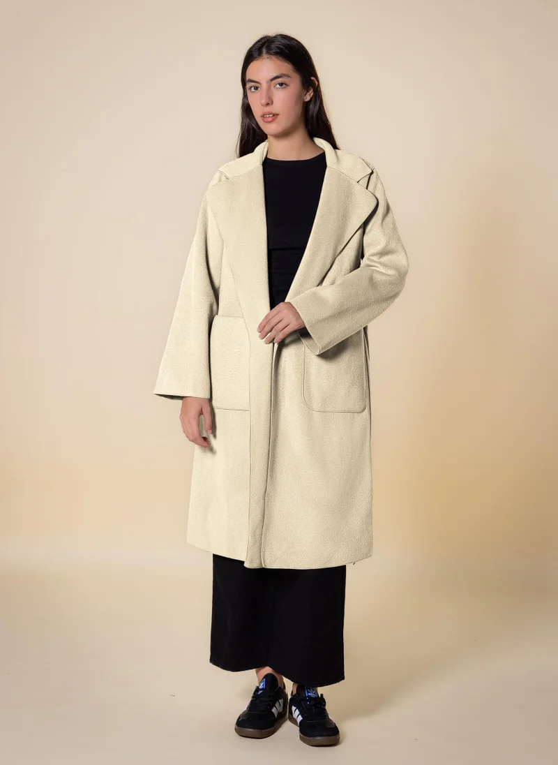 SHAPES DETAILED WOOL BLEND COAT