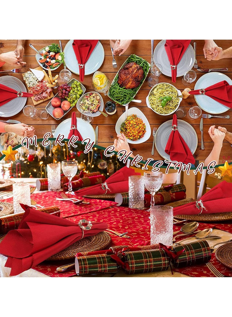 AUTOYSUR Christmas Napkin Rings – Rhinestone Deer & Wreath, Set of 6 - Image 4