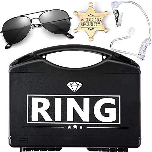 Boompark Ring Wedding Bearer Security:Ring Wedding Security Set Ring Box Bearer + Glasses + Earpiece + Badge Ring Gifts Proposal - Image 1