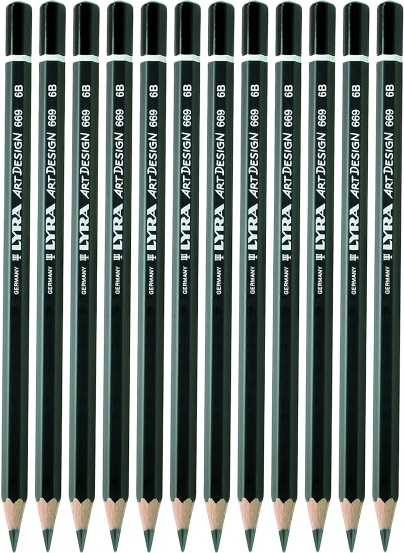 Lyra Art Design Graduated Drawing Pen 6B 12 Pieces  - Image 1