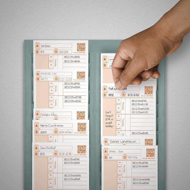 uPunch 100 Time Cards for CR1000 Digital Time Clock and Date Stamp - Image 5