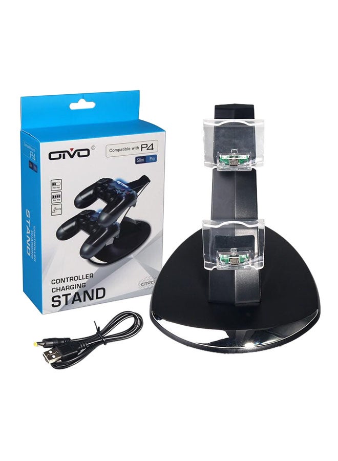 Oivo Dual Controller Charging Stand - PlayStation 4/Pro/Slim Black/Clear - Image 4