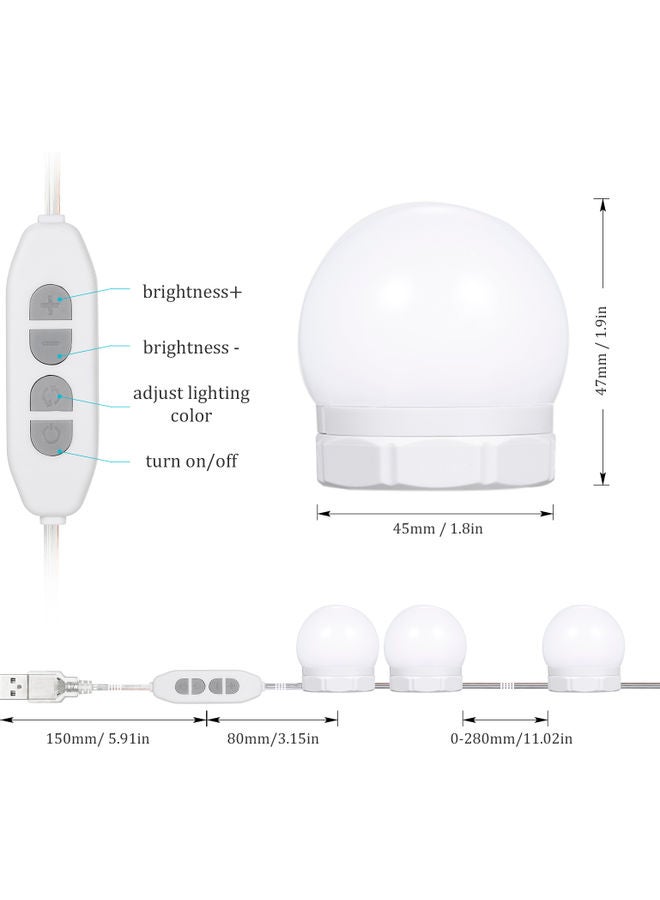 LED Vanity Mirror Lights Kit With 10 Light Bulbs White 21 x 5.8 x 15cm  - Image 2