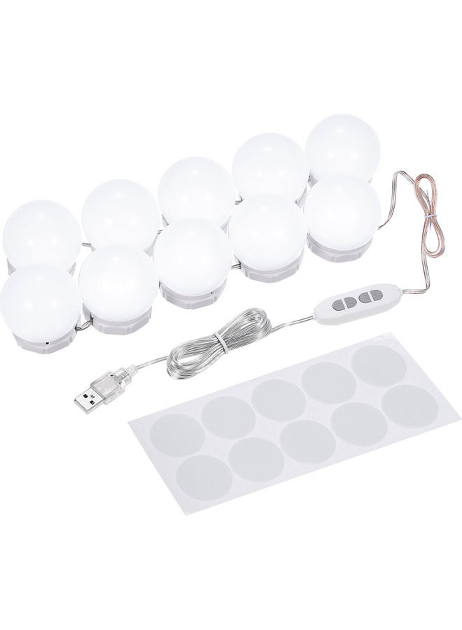 LED Vanity Mirror Lights Kit With 10 Light Bulbs White 21 x 5.8 x 15cm  - Image 1