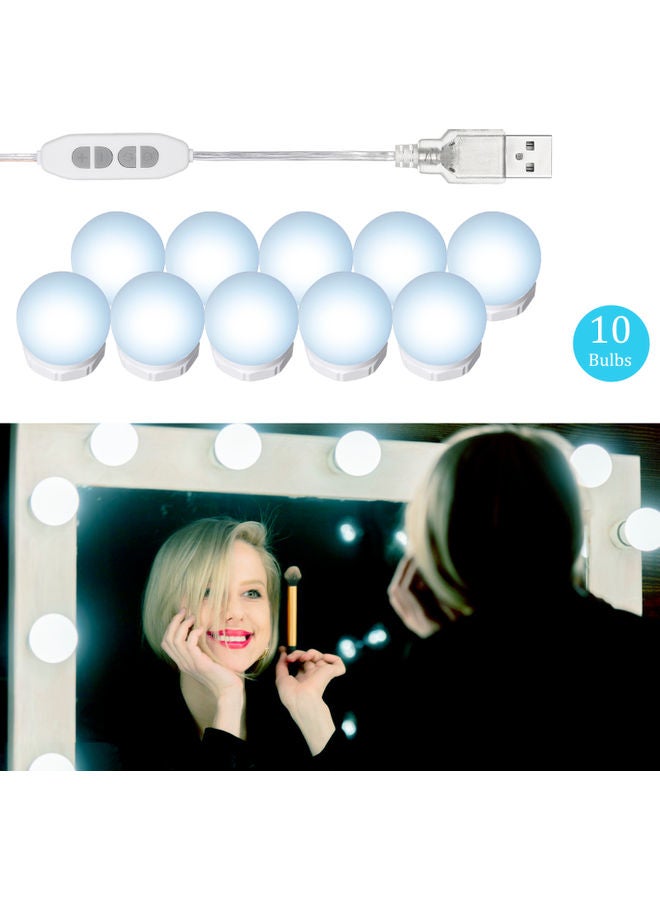 LED Vanity Mirror Lights Kit With 10 Light Bulbs White 21 x 5.8 x 15cm  - Image 3
